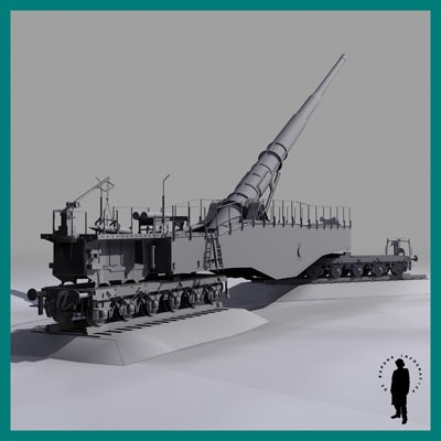 LEOPOLD (GERMAN RAIL GUN WWII) 3D Model LEOPOLD (GERMAN RAIL GUN WWII) 3D Model .max