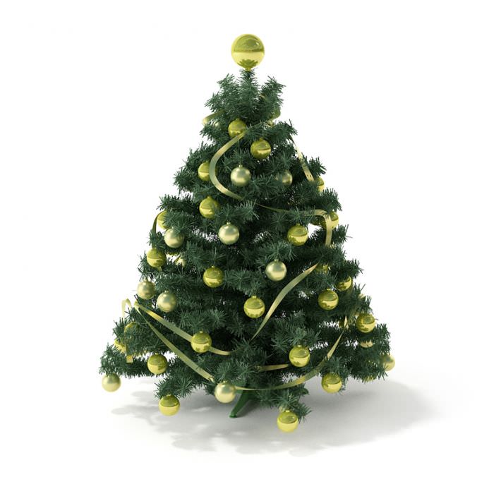 artificial christmas tree with decorations 3d model artificial christmas tree with decorations 3d model