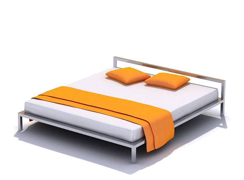 Modern Metal Bed 3D Model - CGTrader.com