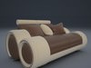 Ultra Modern Sofa 2x 3D Model .max .obj .fbx .c4d