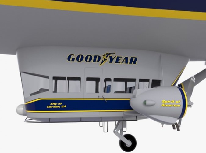 Good Year Blimp, zeppelin 3D Model Good Year Blimp, zeppelin 3D Model .max .obj .3ds .fbx .ma .mb