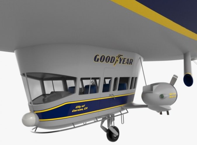 Good Year Blimp, zeppelin 3D Model Good Year Blimp, zeppelin 3D Model .max .obj .3ds .fbx .ma .mb