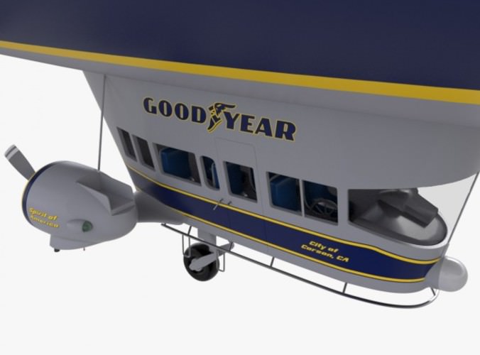 Good Year Blimp, zeppelin 3D Model Good Year Blimp, zeppelin 3D Model .max .obj .3ds .fbx .ma .mb
