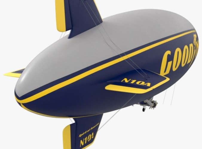 Good Year Blimp, zeppelin 3D Model Good Year Blimp, zeppelin 3D Model .max .obj .3ds .fbx .ma .mb