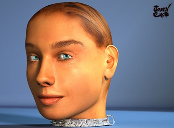 Pretty Female Head 3D Model .max .obj .3ds