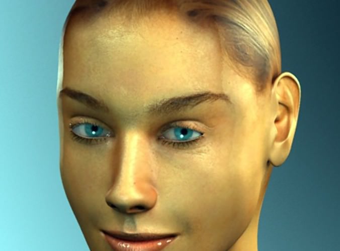 Pretty Female Head 3D Model .max .obj .3ds