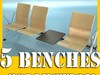 Connected Seats Waiting Room 3D Model