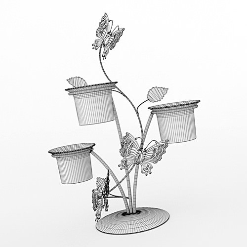 Candle Holder 04 3D Model .max .obj .3ds .lwo .lw .lws
