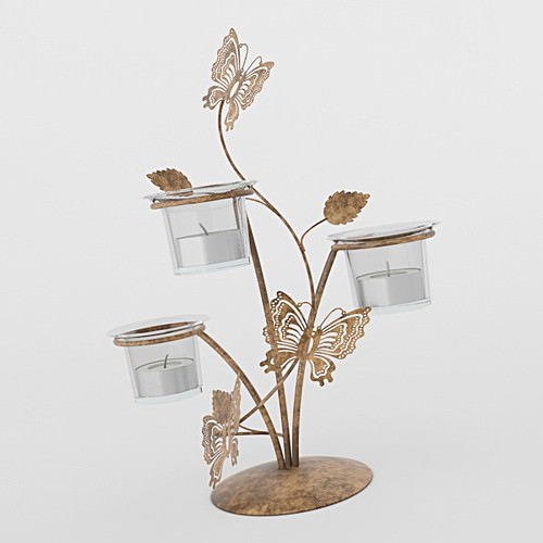 Candle Holder 04 3D Model .max .obj .3ds .lwo .lw .lws
