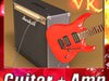 Electric Guitar with Amplifier 3D Model