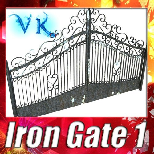 Wrought Iron Gate 01 3D Model .max .obj .3ds .fbx
