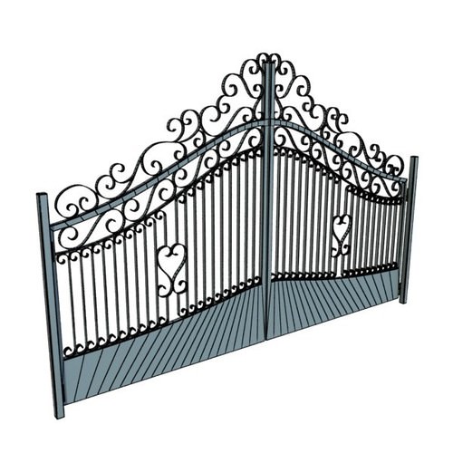 Wrought Iron Gate 01 3D Model .max .obj .3ds .fbx