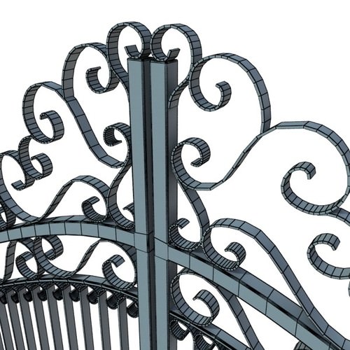 Wrought Iron Gate 01 3D Model .max .obj .3ds .fbx