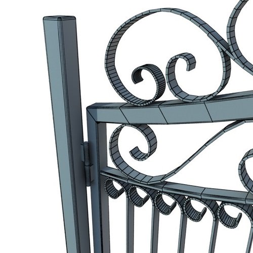 Wrought Iron Gate 01 3D Model .max .obj .3ds .fbx