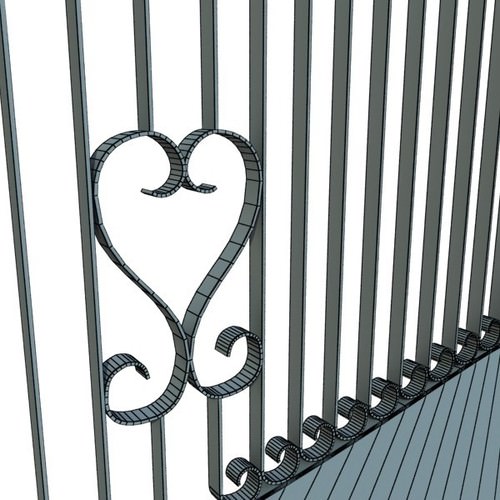 Wrought Iron Gate 01 3D Model .max .obj .3ds .fbx