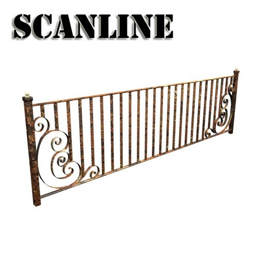 Wrought Iron Fence 01 High res 3D Model .max .obj .3ds .fbx