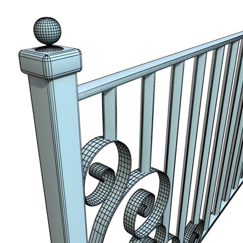 Wrought Iron Fence 01 High res 3D Model .max .obj .3ds .fbx