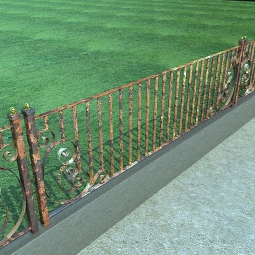 Wrought Iron Fence 01 High res 3D Model .max .obj .3ds .fbx