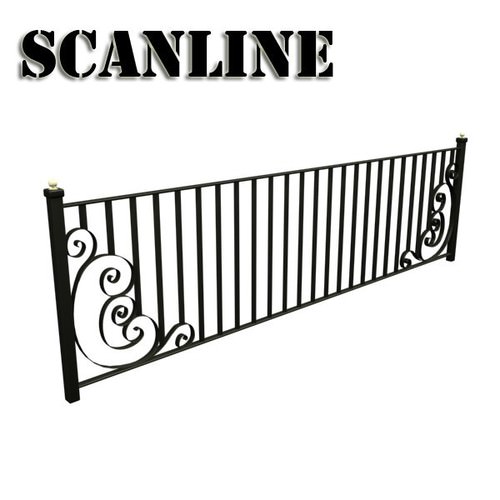 Wrought Iron Fence 01 High res 3D Model .max .obj .3ds .fbx