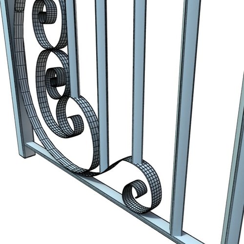 Wrought Iron Fence 01 High res 3D Model .max .obj .3ds .fbx