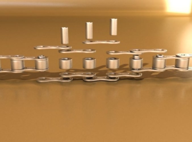 Bicycle Chain Link High res 3D Model .max .obj .3ds .fbx