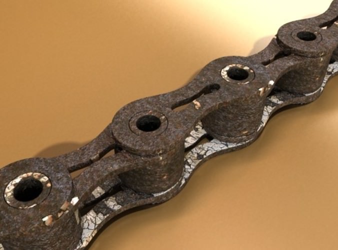 Bicycle Chain Link High res 3D Model .max .obj .3ds .fbx