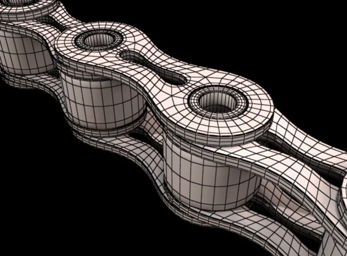 Bicycle Chain Link High res 3D Model .max .obj .3ds .fbx