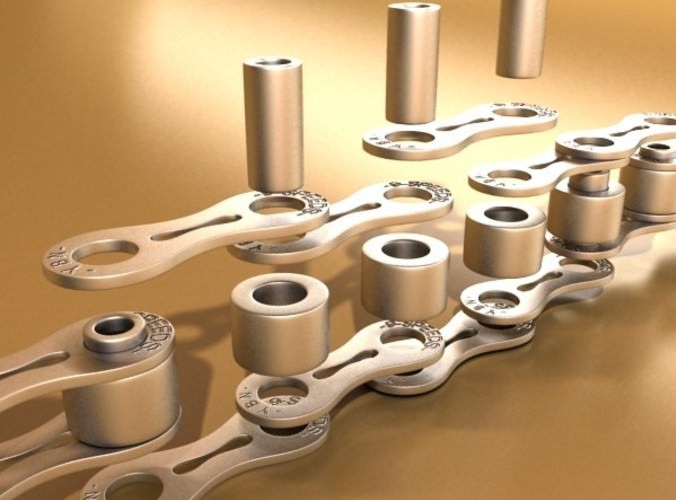 Bicycle Chain Link High res 3D Model .max .obj .3ds .fbx