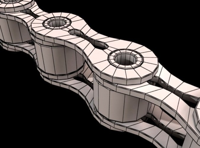 Bicycle Chain Link High res 3D Model .max .obj .3ds .fbx