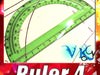 Plastic Protractor Ruler 04 3D Model