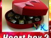Chocolate Candy Pieces in Heart Box