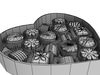 Chocolate Candy Pieces in Heart Box 3D Model .max .obj .3ds .fbx