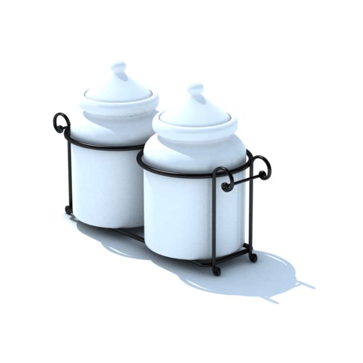 Ceramic Kitchen Storage Canisters In Black... 3D Model ...