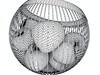 Red Apples in Decorative Metal Wire Container 3D Model .max .obj .3ds .fbx