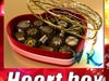 Chocolate Candy Pieces in Heart Box