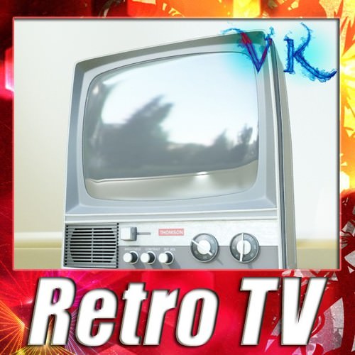 Retro TV High res 3D Model .max .obj .3ds .fbx