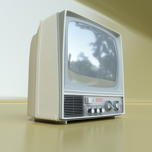 Retro TV High res 3D Model .max .obj .3ds .fbx
