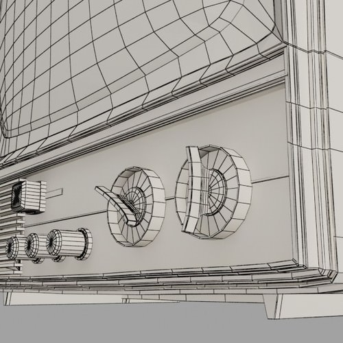 Retro TV High res 3D Model .max .obj .3ds .fbx