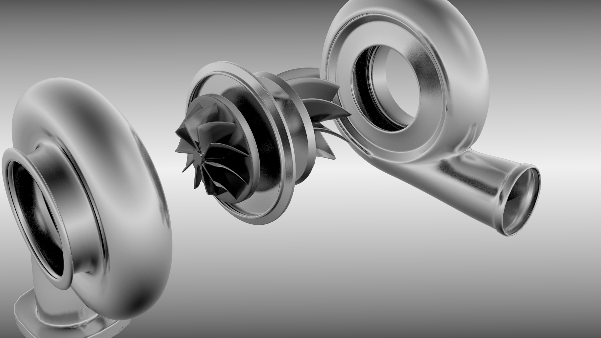 Animated turbo 3D Model animated rigged .fbx .blend