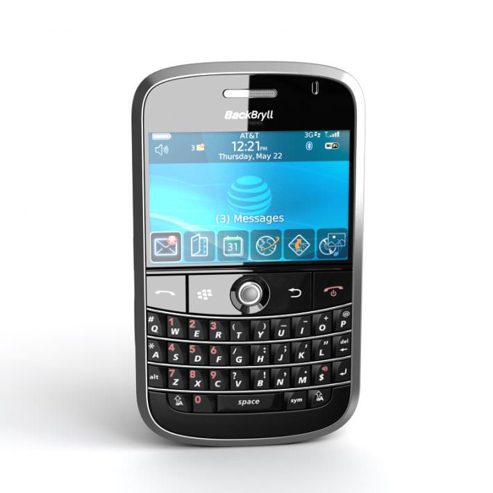 Modern Blackberry Like Phone 3D Model