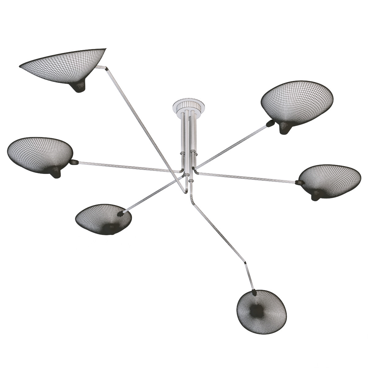 serge mouille ceiling lamp 6 arms 3D Models - CGTrader.com