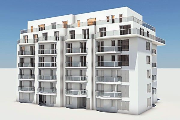 Residential Complex Element 03 3D Model .max .obj .3ds .lwo .lw .lws