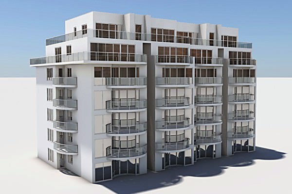 Residential Complex Element 03 3D Model .max .obj .3ds .lwo .lw .lws