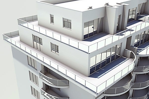Residential Complex Element 03 3D Model .max .obj .3ds .lwo .lw .lws