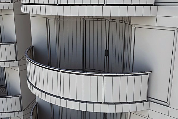 Residential Complex Element 03 3D Model .max .obj .3ds .lwo .lw .lws
