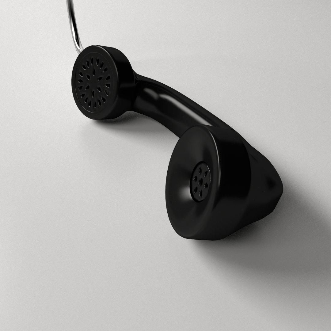 Telephone Handle 3D Model .3ds .fbx .blend .dae