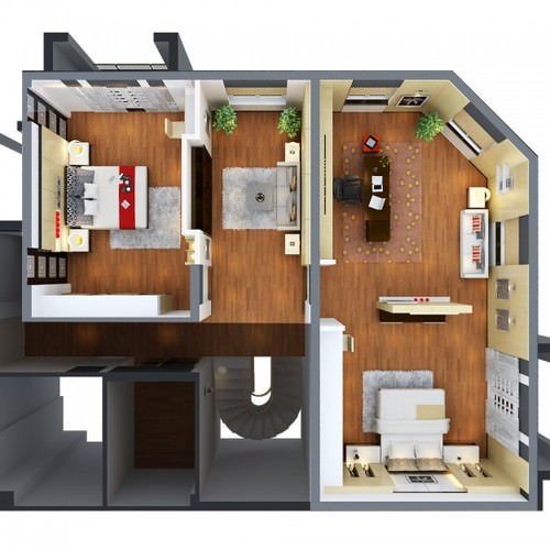 3D Model Photoreal Apartment or Hotel Suite B2-c07 3D Model .max