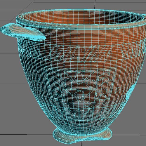 Greek Corinthian Early Geometric Skyphos Single Piece Pot GRKskc31EG01 3D Model .obj .lwo .lw .lws
