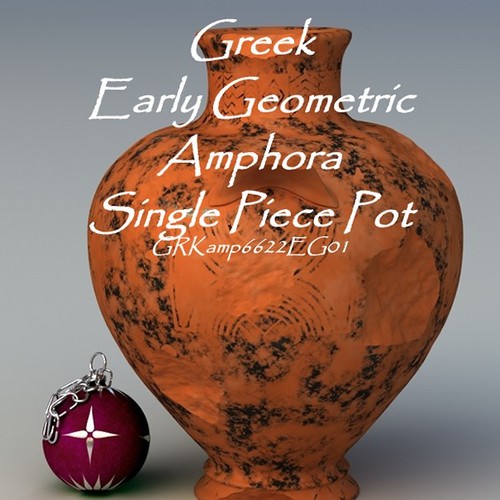 Greek Early Geometric Amphora Single Piece Pot GRKamp6622EG01 3D Model .obj .lwo .lw .lws