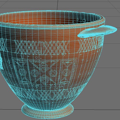 Greek Corinthian Early Geometric Skyphos Single Piece Pot GRKskc32EG01 3D Model .obj .lwo .lw .lws